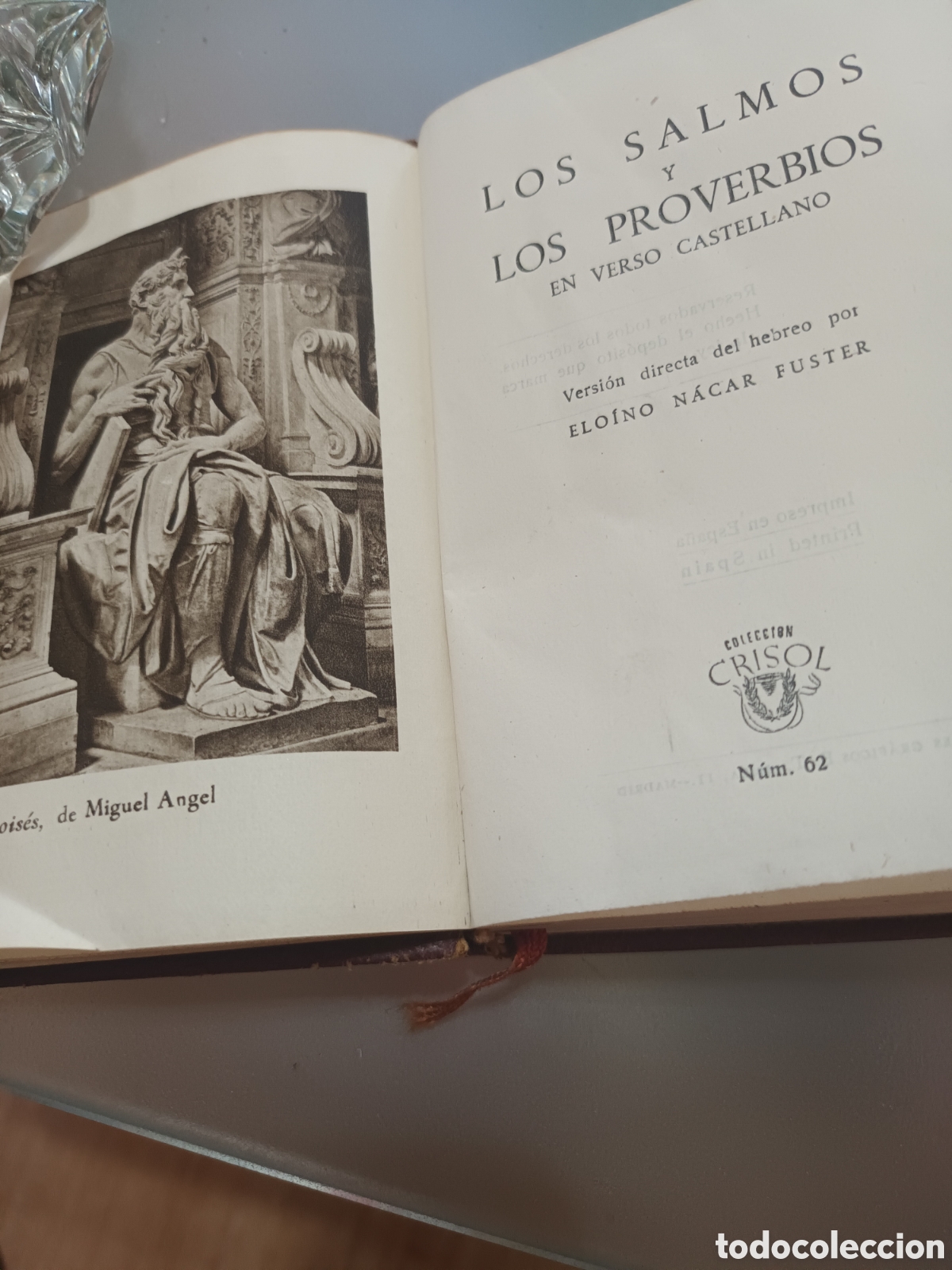 Libros de segunda mano: ANTIGUO LIBRO RELIGIOSO DE 1944 LOS SALMOS Y LOS PROVERBIOS EN VERSO CASTELLANO