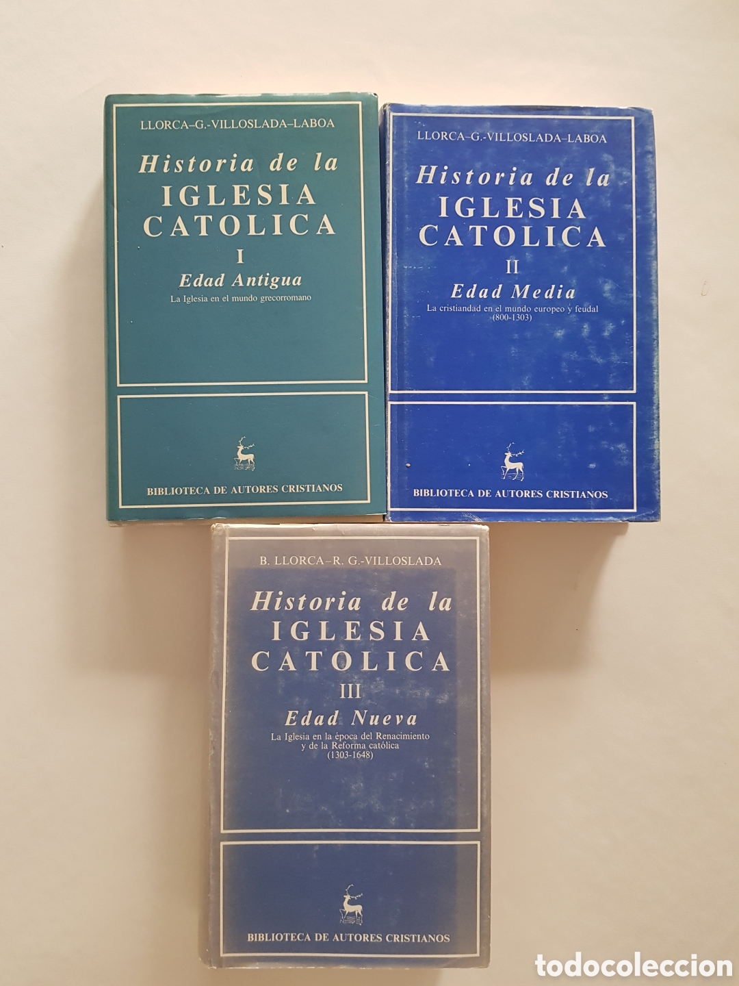 Libros de segunda mano: Historia de la iglesia cat&oacute;lica. Llorca - Garc&iacute;a Villoslada tomos I II III . BAC biblioteca autores
