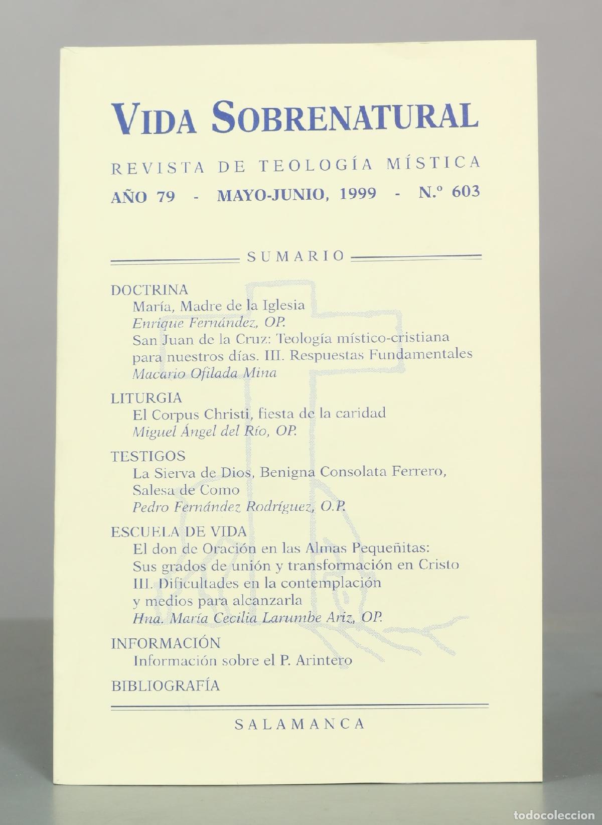 Libros de segunda mano: Vida Sobrenatural - Revista de Teolog&iacute;a M&iacute;stica - Salamanca 603
