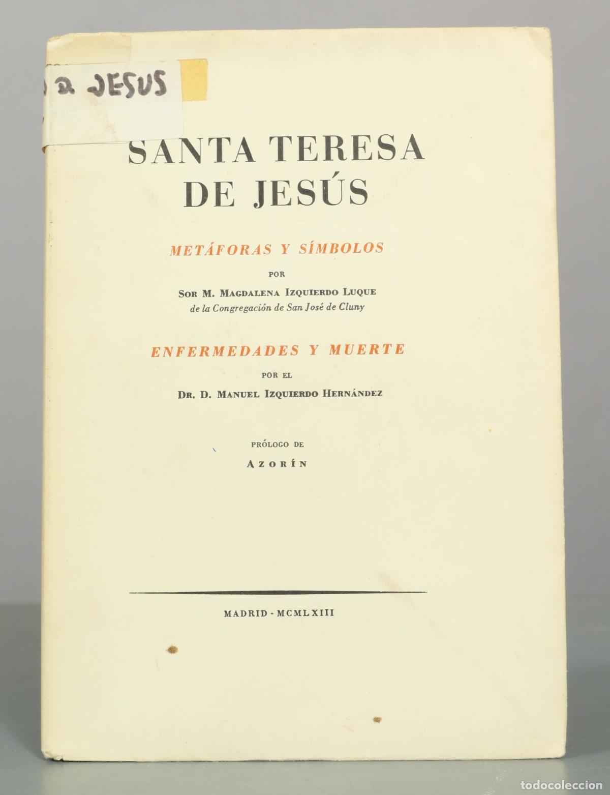 Libros de segunda mano: Santa Teresa de Jes&uacute;s: Met&aacute;foras y s&iacute;mbolos - Enfermedades y muerte - Sor M. Magdalena Izquierdo