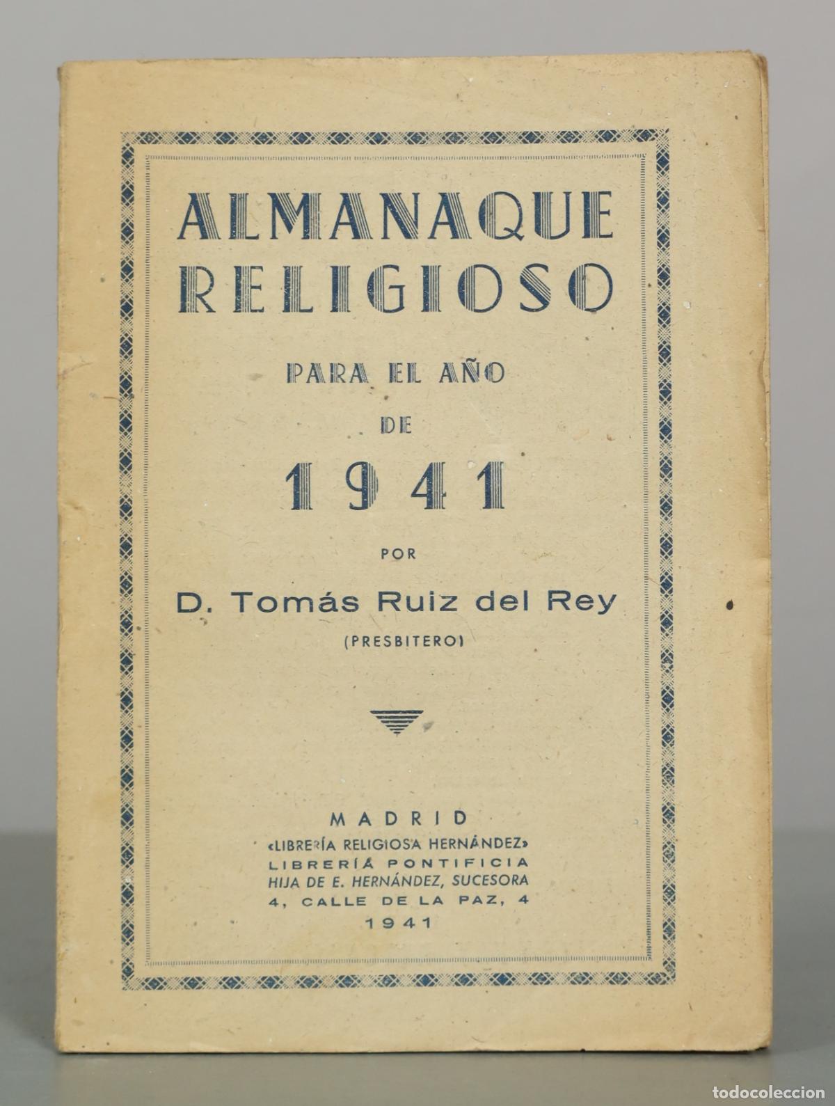 Libros de segunda mano: Almanaque religioso para el a&ntilde;o 1941
