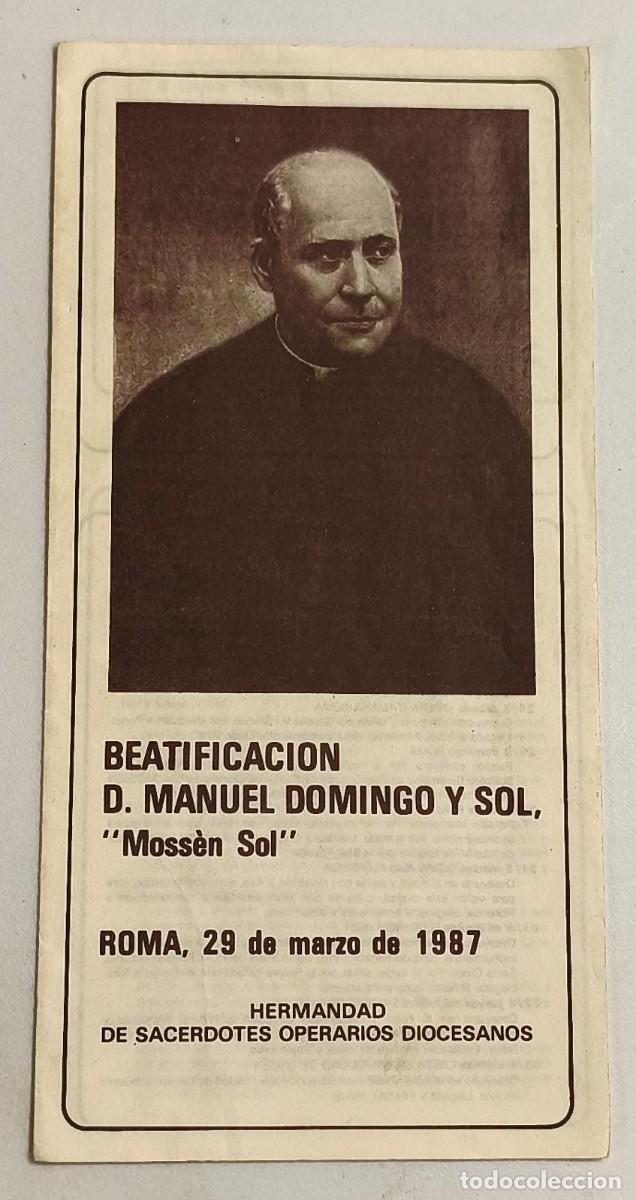 Libros de segunda mano: LLR 147 Beatificaci&oacute;n D Manuel Domingo y Sol - &rdquo; Moss&egrave;n Sol&rdquo; Marzo 1987 - Sacerdotes Operarios