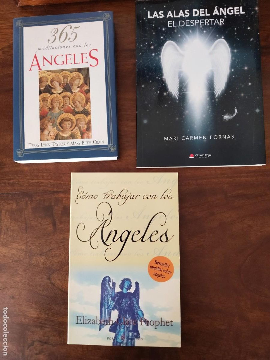 Libros de segunda mano: 3 libros sobre &Aacute;ngeles. 365 meditaciones, Las Alas del &Aacute;ngel y C&oacute;mo trabajar con los &Aacute;ngeles.