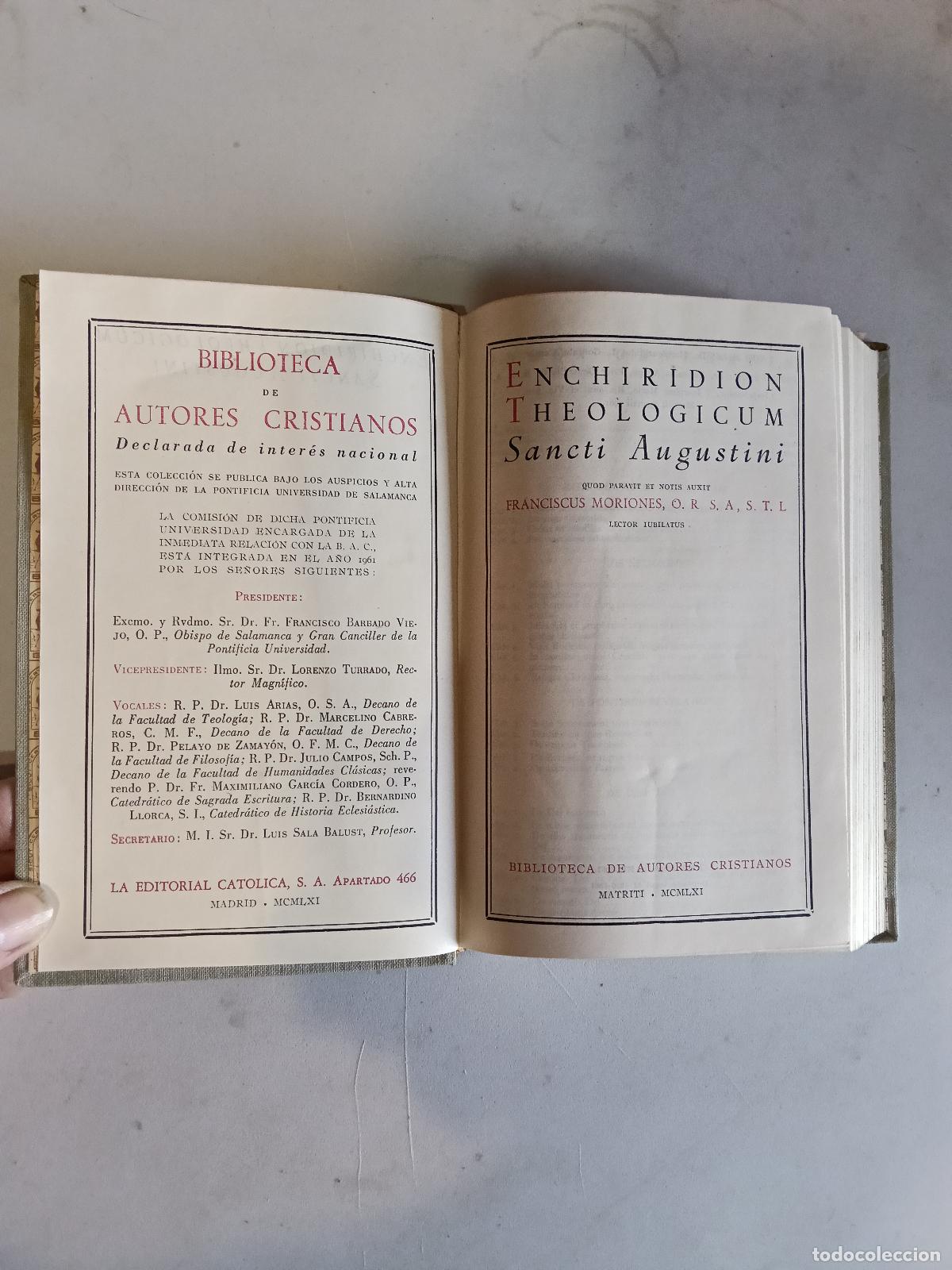 Libros de segunda mano: FRANCISCUS MORIONES - ENCHIRIDION THEOLOGICUM SANCTI AUGUSTINI BAC N&ordm; 205