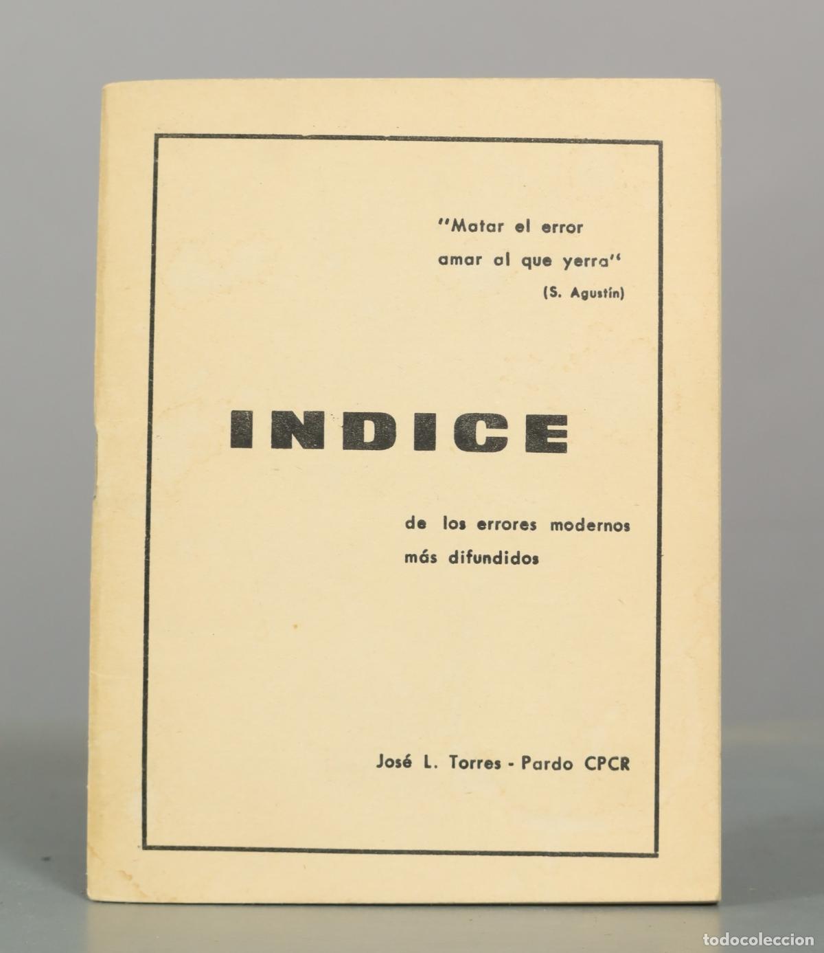 Libros de segunda mano: Indice de los errores modernos m&aacute;s difundidos - Jos&eacute; L. Torres-Pardo