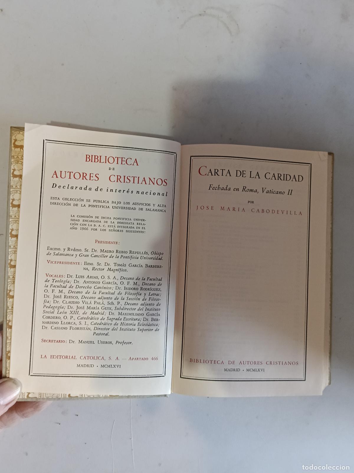 Libros de segunda mano: CARTA DE LA CARIDAD. CABODEVILLA, JOSE MARIA. A BAC N&ordm;254