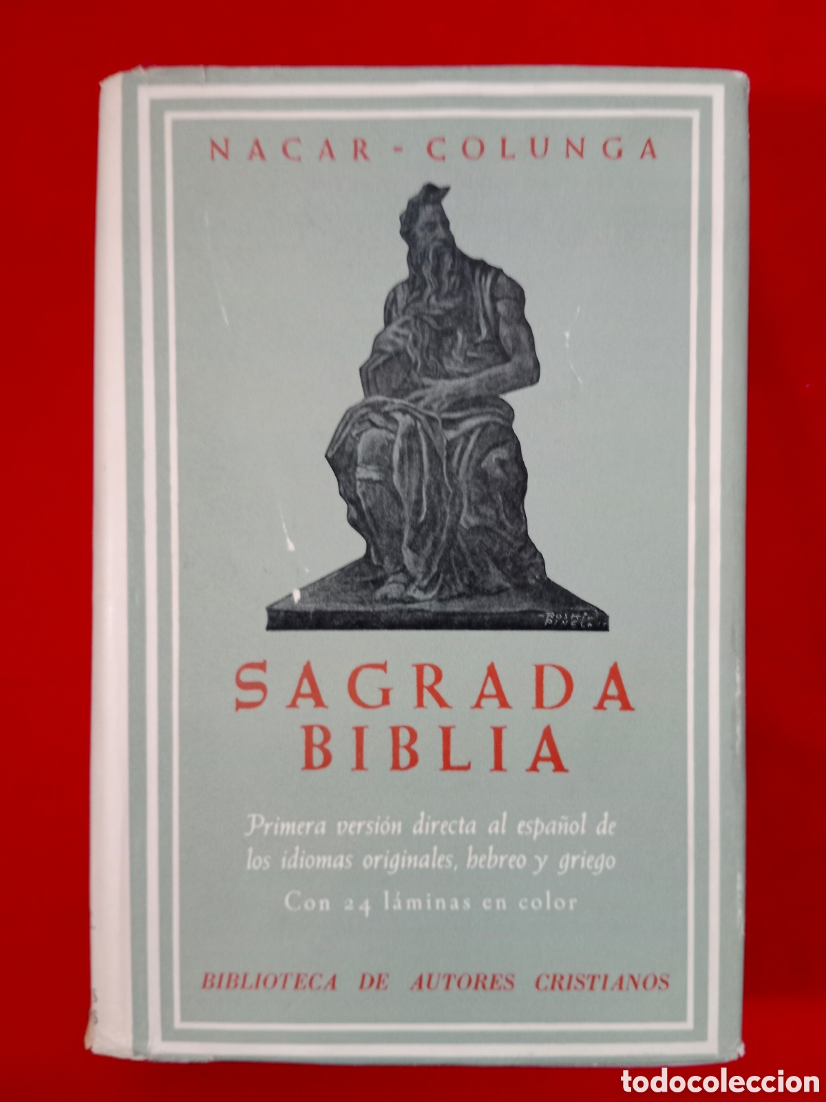 Libros de segunda mano: BIBLIA N&Aacute;CAR-COLUNGA, 1967, CON SOBRECUBIERTA ORIGINAL, 24 LAMINAS COLOR