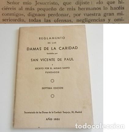 Libros de segunda mano: ANTIGUO LIBRITO REGLAMENTOS LAS DAMAS DE LA CARIDAD FUND VICENTE D PAUL RELIGI&Oacute;N CRISTIANA -NO LIBRO