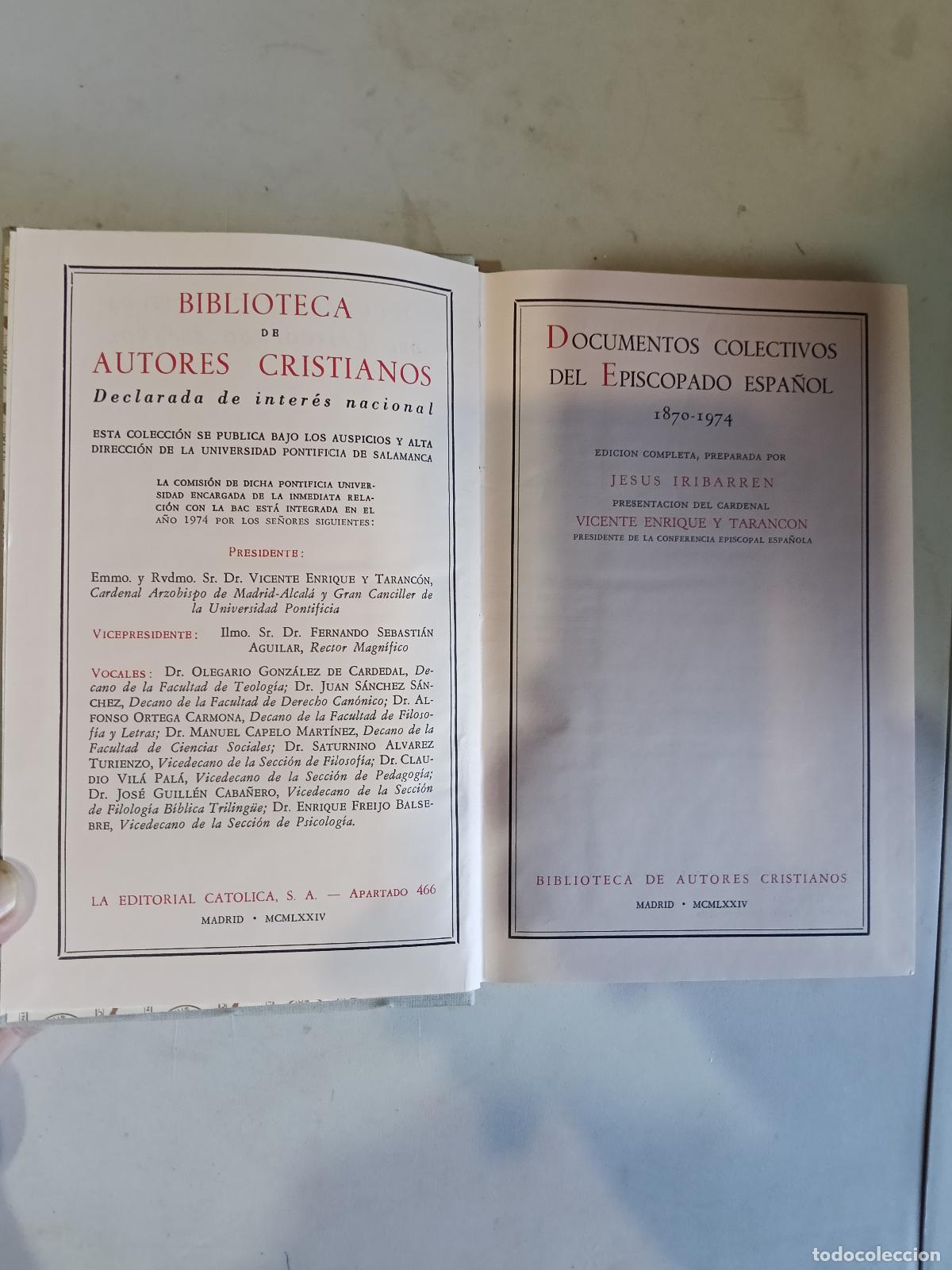 Libros de segunda mano: Documentos colectivos del episcopado espa&ntilde;ol 1870-1974. BAC. Madrid, 1974