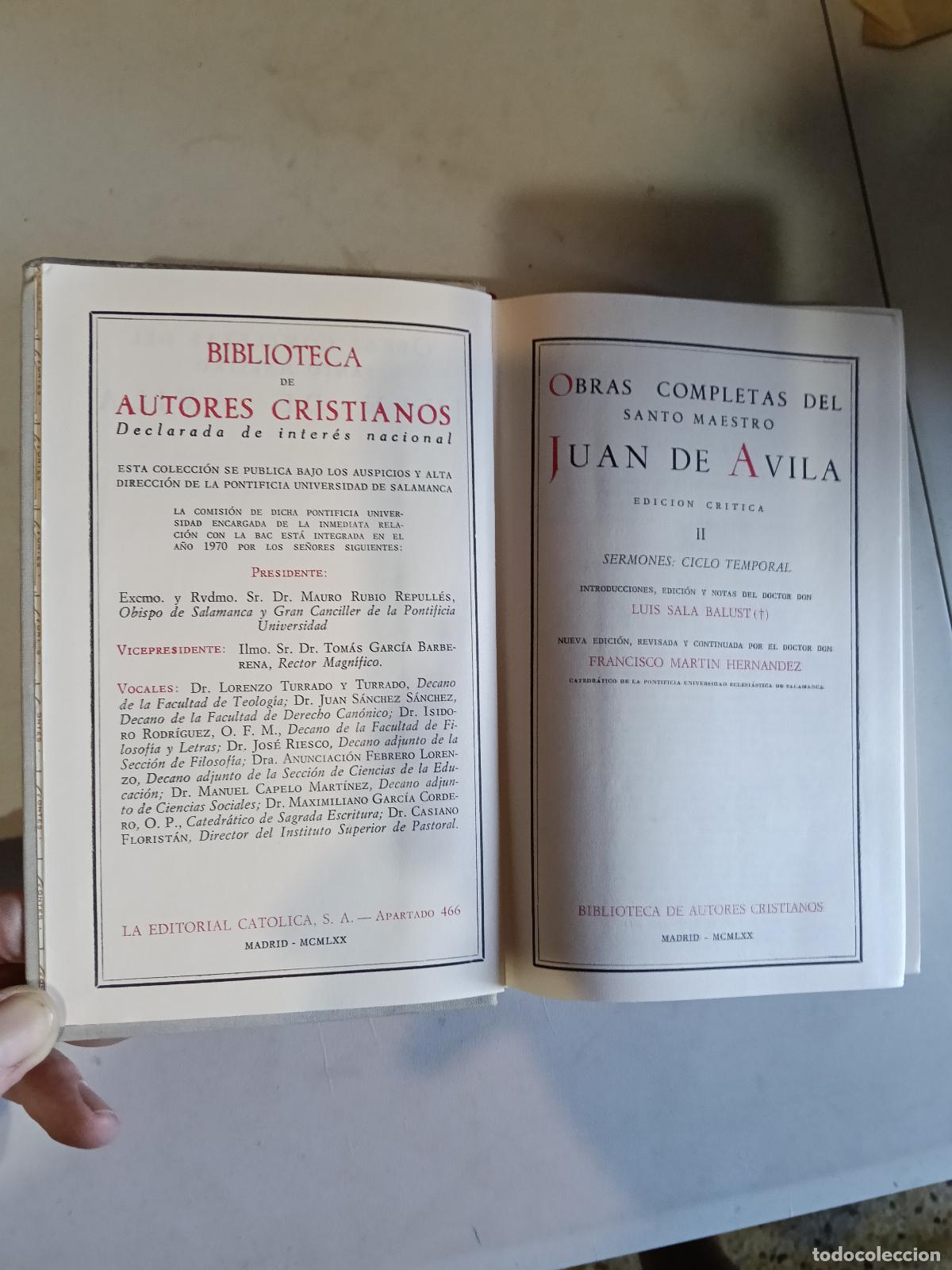 Libros de segunda mano: OBRAS COMPLETAS DE L BEATO JUAN DE &Aacute;VILA TOMO II