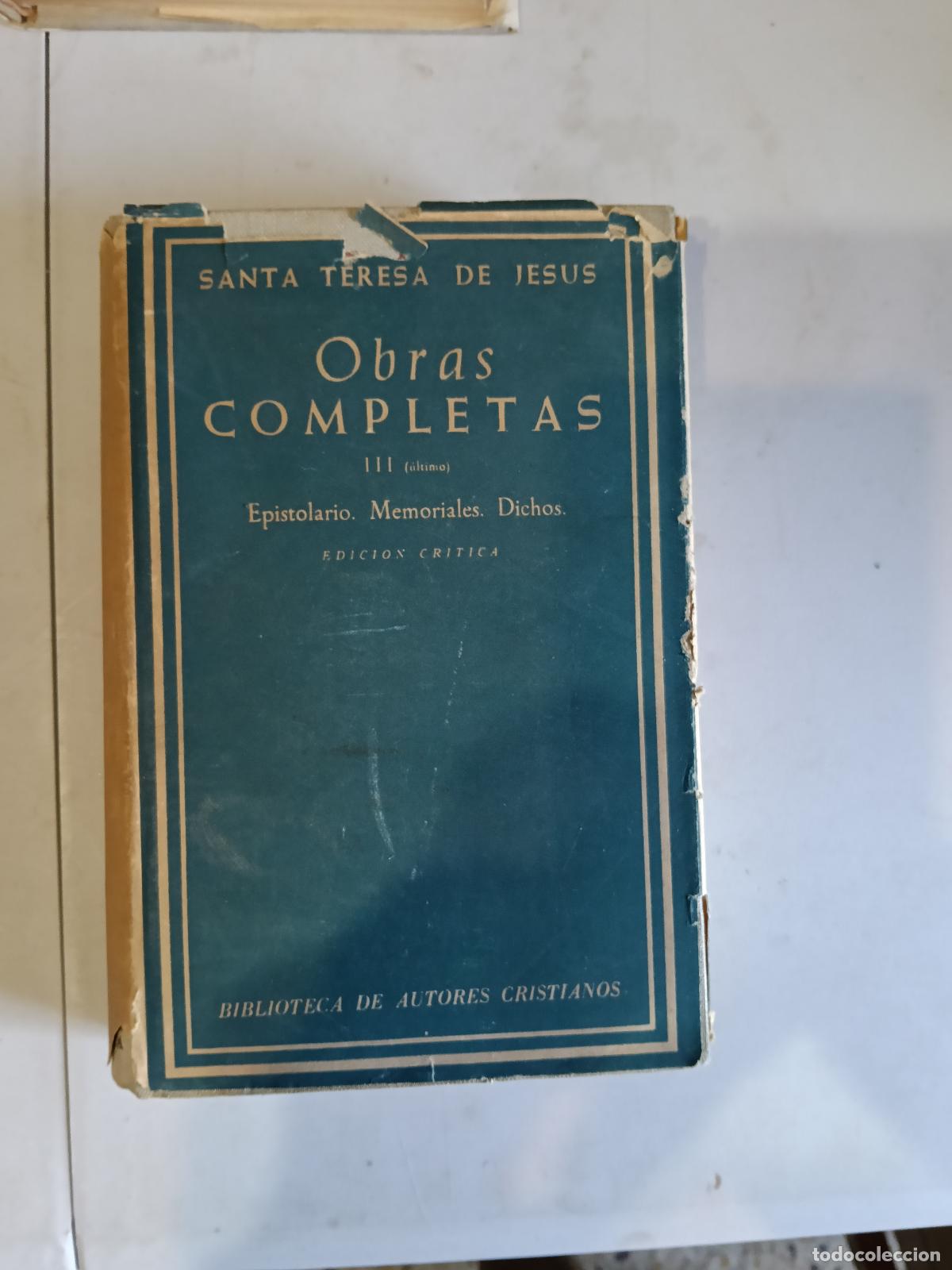 Libros de segunda mano: SANTA TERESA DE JES&Uacute;S OBRAS COMPLETAS VOL. III (BAC)
