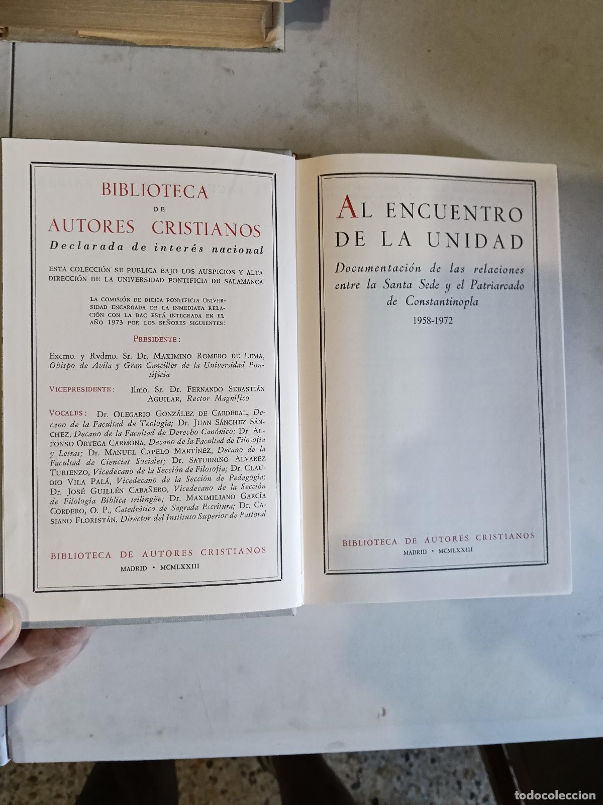Libros de segunda mano: AL ENCUENTRO DE LA UNIDAD. Biblioteca de Autores Cristianos, Madrid 1973