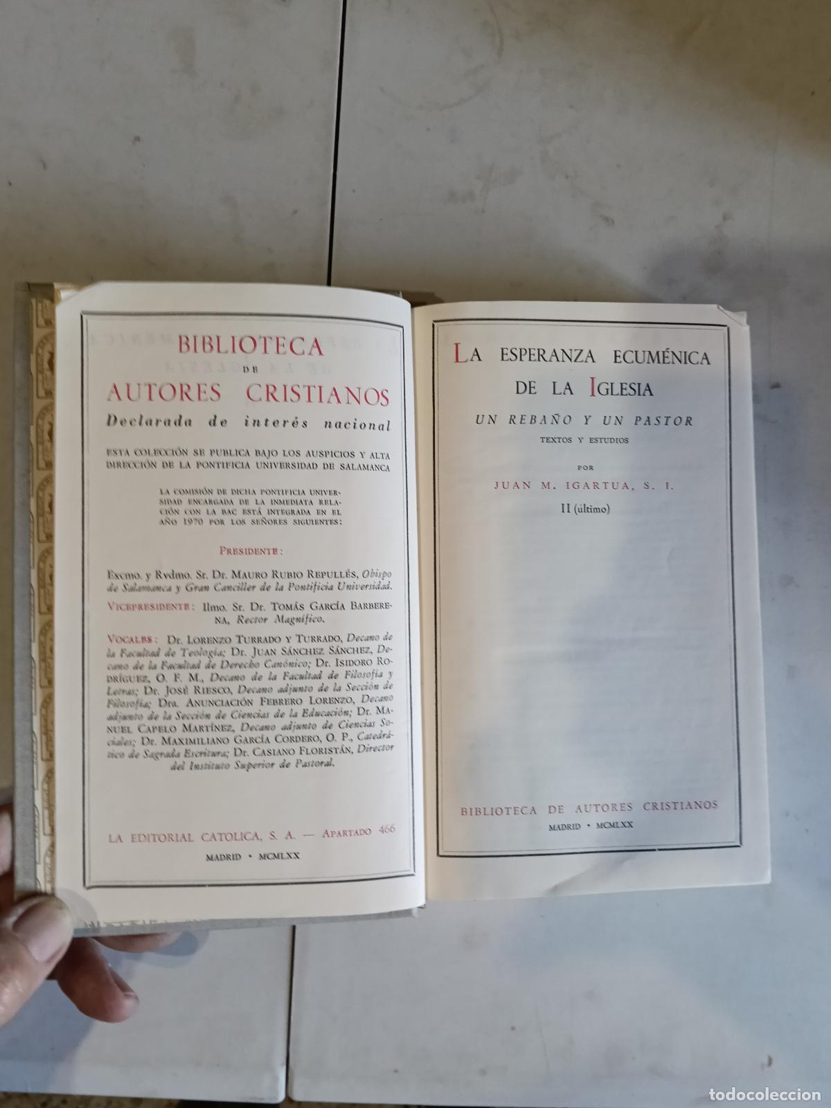 Libros de segunda mano: LA ESPERANZA ECUMENICA DE LA IGLESIA TOMO II