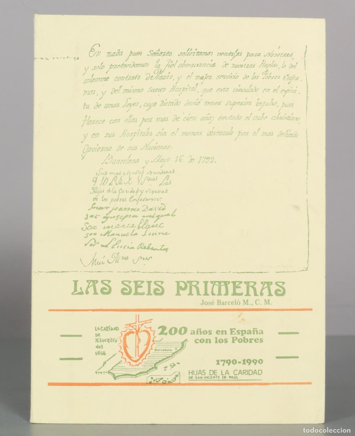 Libros de segunda mano: Las seis primeras - Jos&eacute; Barcel&oacute; M. - Hijas de la Caridad de San Vicente de Paul