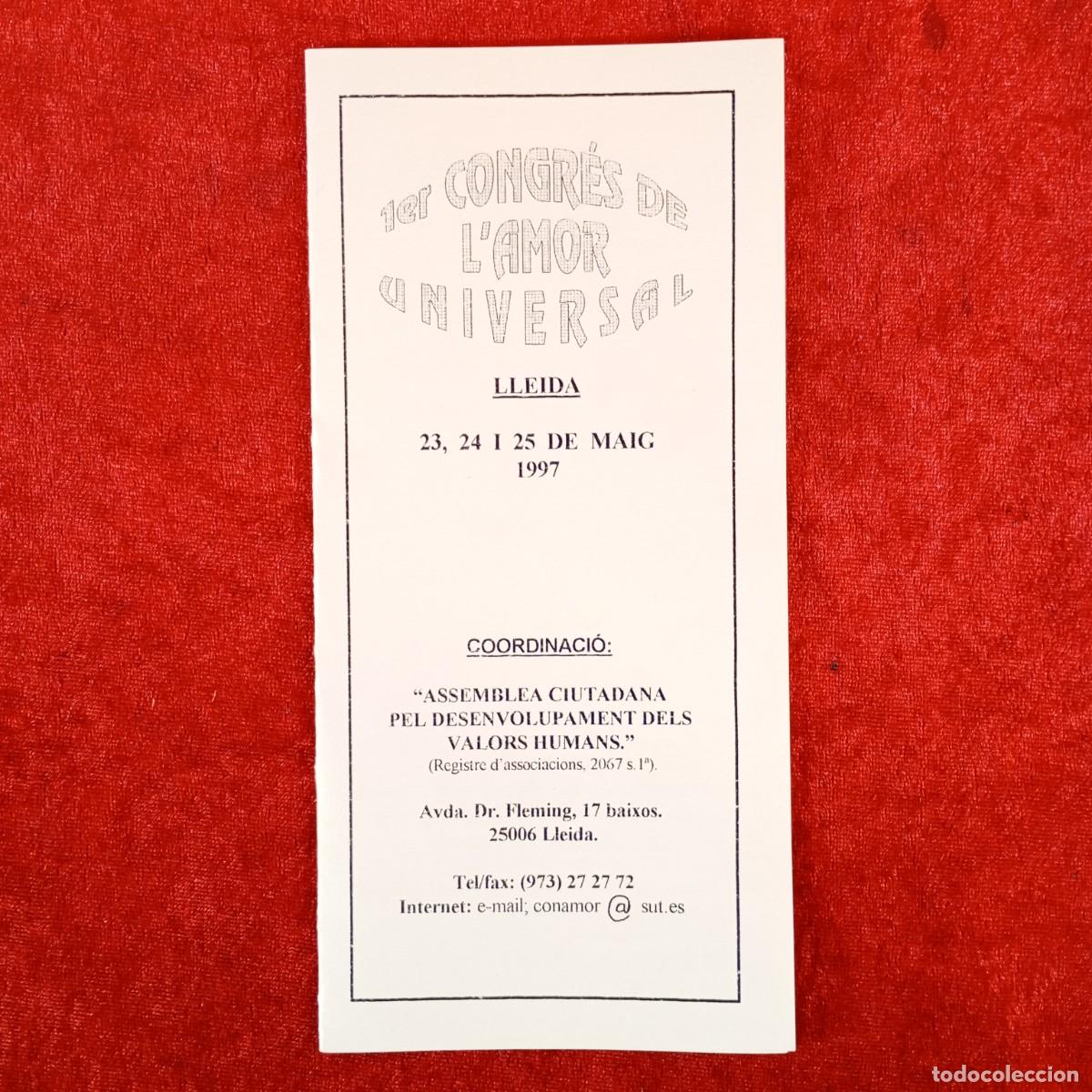 Libros de segunda mano: 1 er CONGR&Eacute;S DE L'AMOR UNIVERSAL - 1997 - LLEIDA - ASSEMBLEA CIUTADANA PEL DESENVOLUPAMENT / 6289