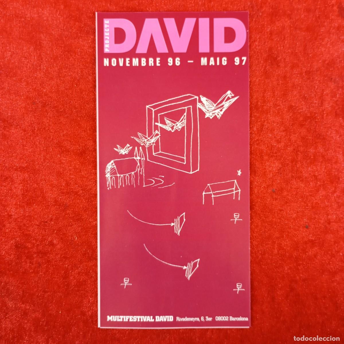 Libros de segunda mano: PROJECTE DAVID - NOVEMBRE 96 - MAIG 97 - MULTIFESTIVAL DAVID - BARCELONA / 6291