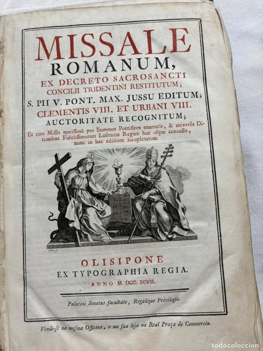 Libros de segunda mano: MISSALE ROMANUM 1797 &ndash; Lisboa &ndash; Antiguo Misal Romano &ndash; Grabados &ndash; Piel