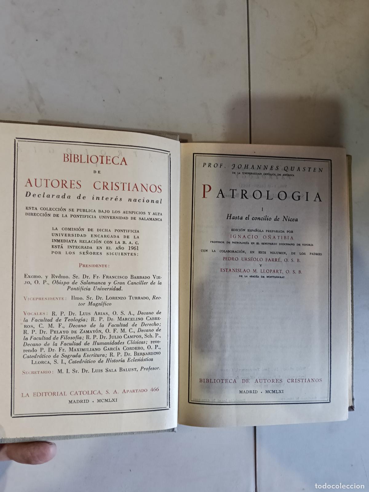 Libros de segunda mano: QUASTEN, Johannes.- - Patrolog&iacute;a. Tomo I: Hasta el concilio de Nicea.