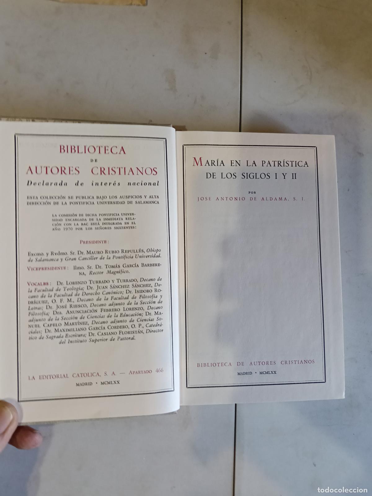Libros de segunda mano: Maria en la patr&iacute;stica de los siglos I y II. Jos&eacute; A. Aldama. Biblioteca de autores cristianos.