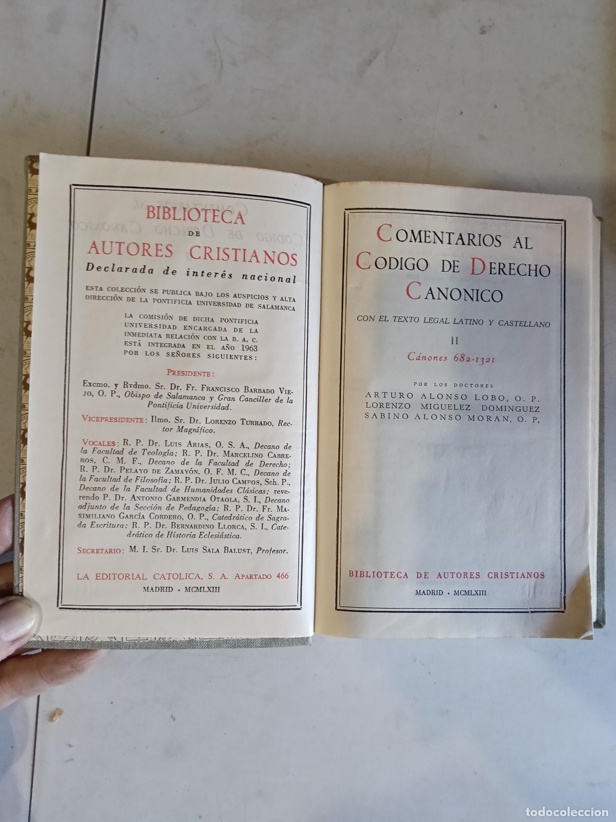 Libros de segunda mano: COMENTARIOS AL CODIGO DE DERECHO CANONICO II SABINO ALONSO YMARCELINO CABREROS.ED:AUTORES CRISTIANOS