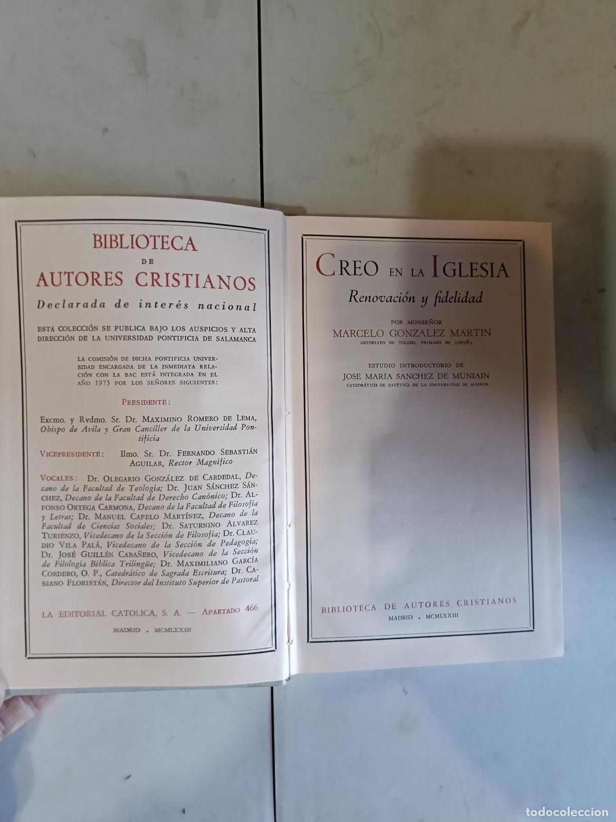 Libros de segunda mano: Cardenal Marcelo Gonz&aacute;lez Mart&iacute;n. Creo en la Iglesia. Renovaci&oacute;n y fidelidad