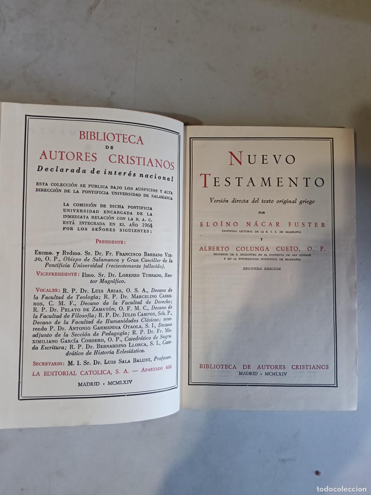 Libros de segunda mano: Nuevo Testamento Nacar Colunga. 1964. BAC