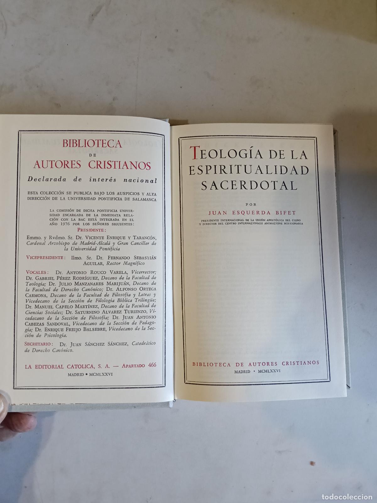 Libros de segunda mano: TEOLOGIA DE LA ESPIRITUALIDAD SACERDOTALJUAN ESQUERDA BIFET TEOLOG&Iacute;A ESPIRITUALIDAD SACERDOTAL. BAC