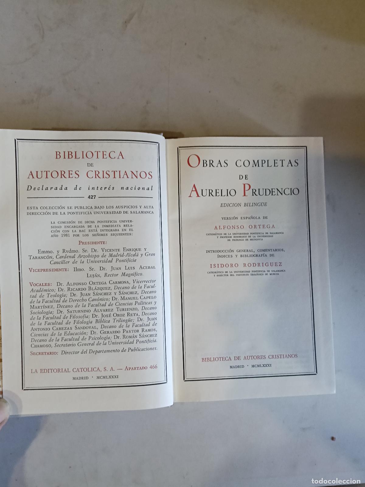Libros de segunda mano: OBRAS COMPLETAS - AURELIO PRUDENCIO