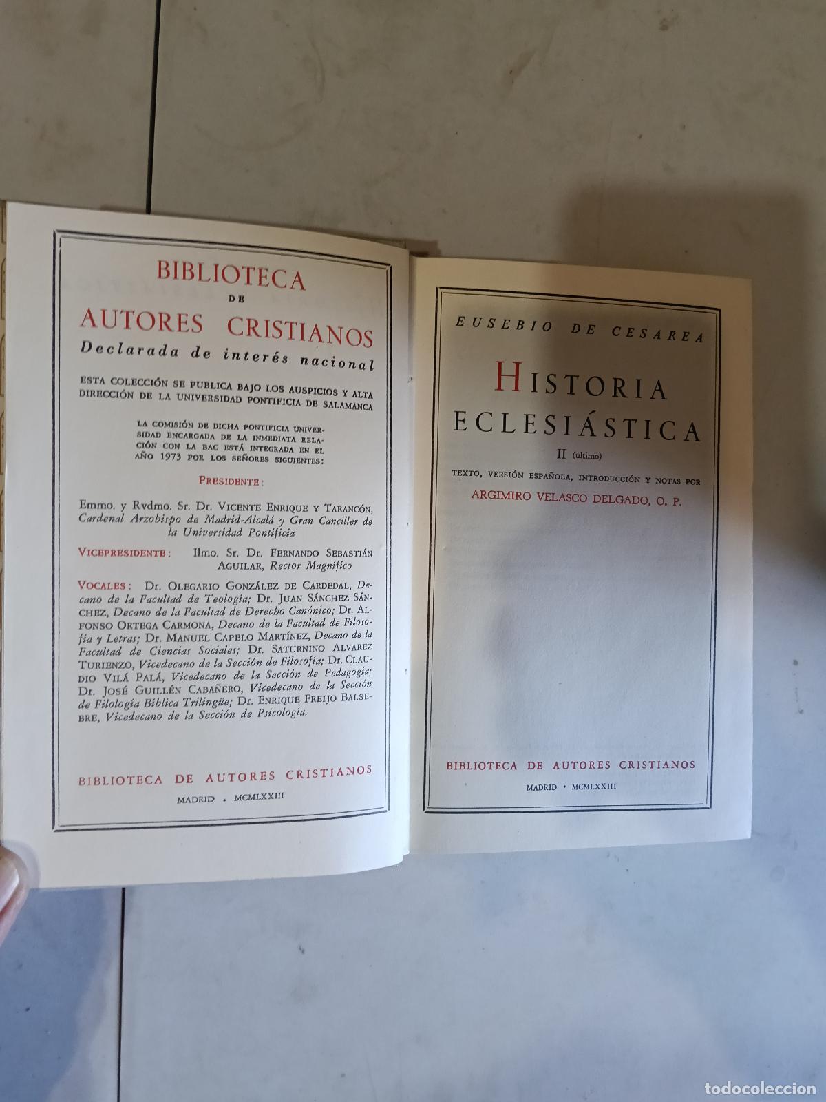 Libros de segunda mano: Historia eclesi&aacute;stica II (&uacute;ltimo) - CES&Aacute;REA, EUSEBIO DE