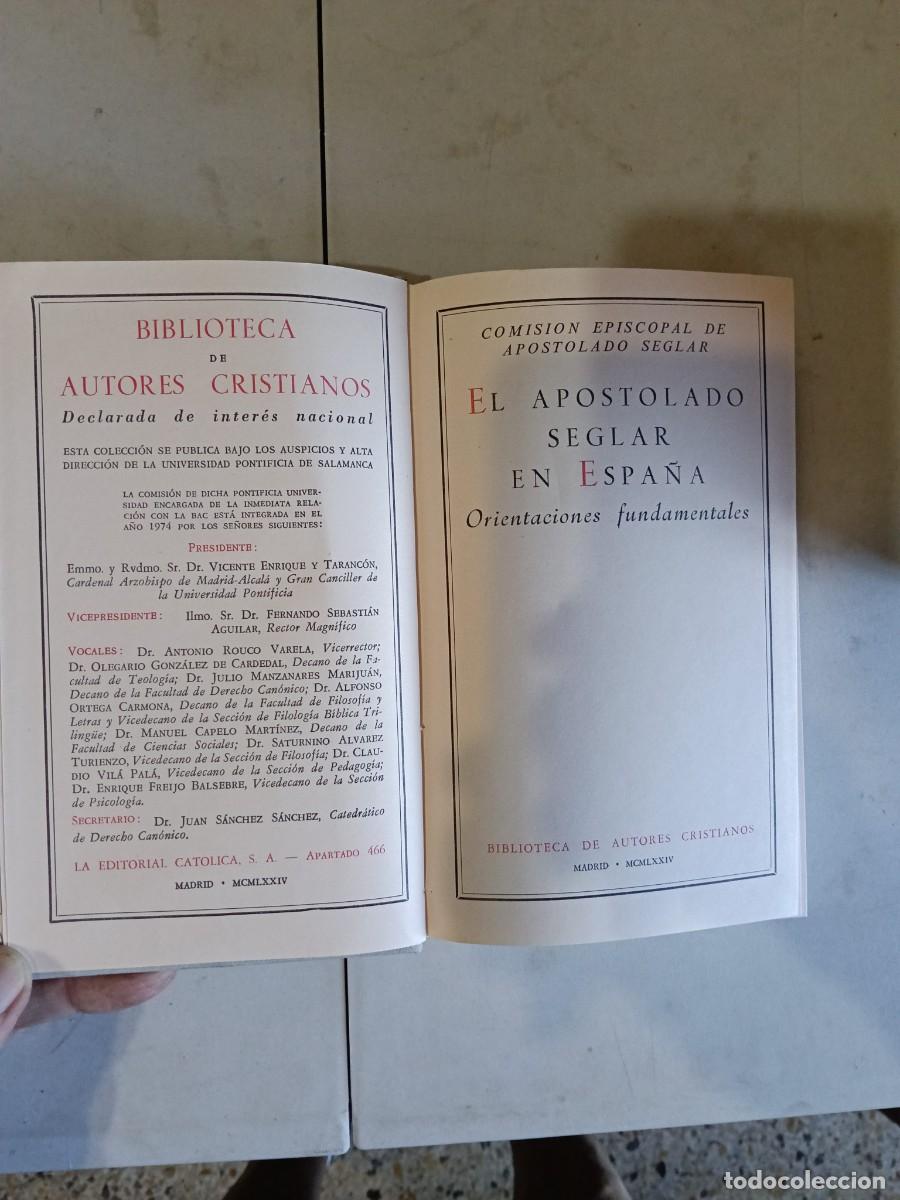 Libros de segunda mano: El Apostolado seglar en Espa&ntilde;a. Col. Biblioteca de autores cristianos. Ed. Cat&oacute;lica. Madrid 1974