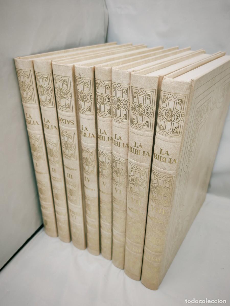 Second hand books: LA BIBLIA (Salvat, Obra completa en 8 Tomos Piel tapa dura, COMO NUEVOS)