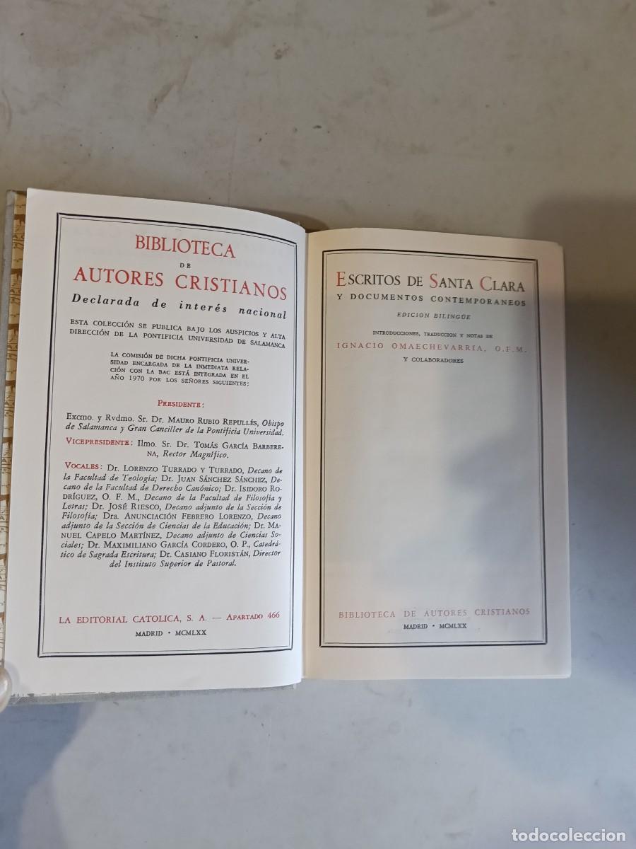 Libros de segunda mano: ESCRITOS DE SANTA CLARA Y DOCUMENTOS COMPLEMENTARIOS. IGNACIO OMAECHEVARRIA. B. AUTORES CRISTIANOS