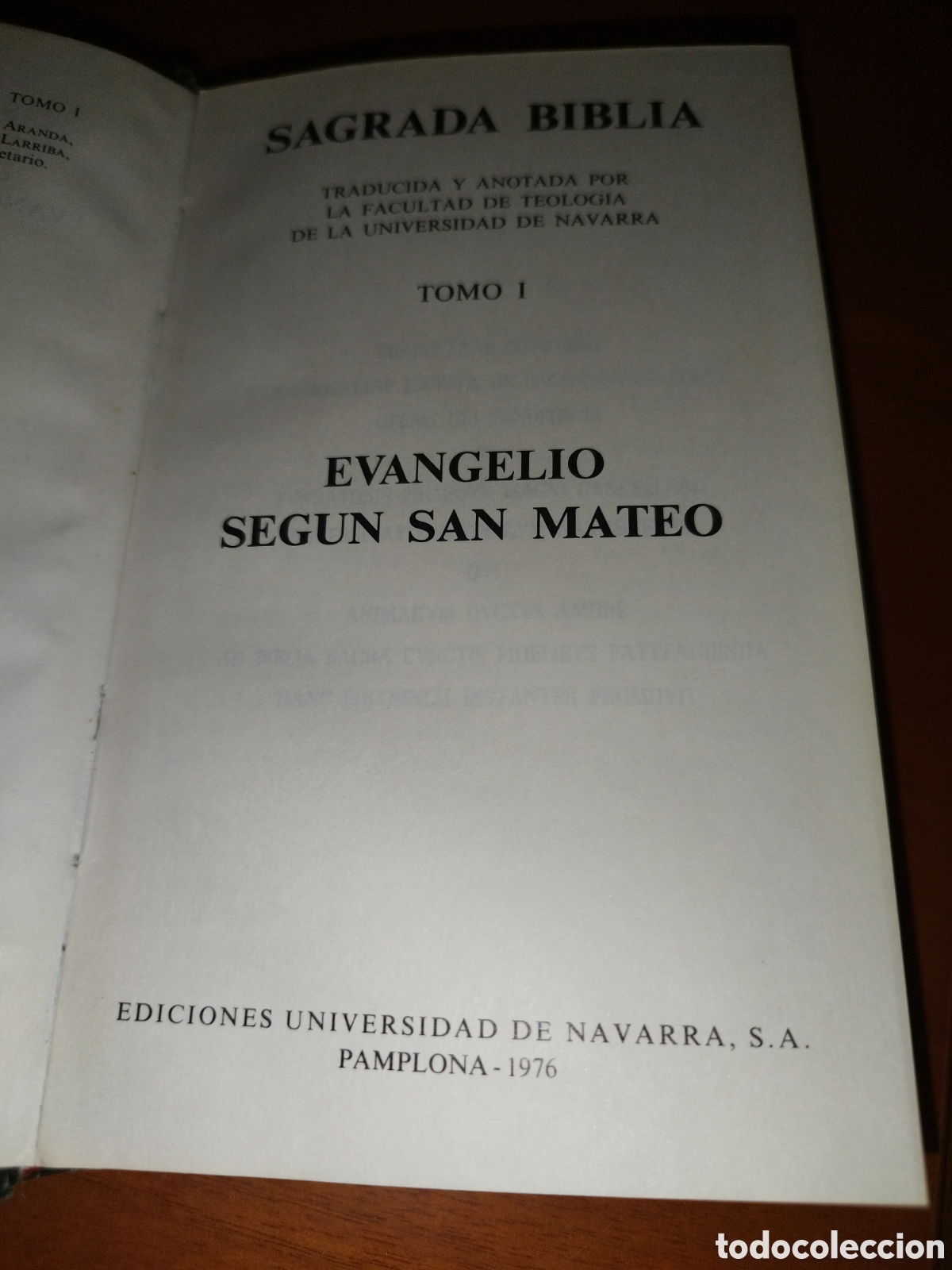 Libros de segunda mano: SAGRADA BIBLIA TOMO I: EVANGELIO SEGUN SAN MATEO. EUNSA, 1976, PRIMERA EDICION.