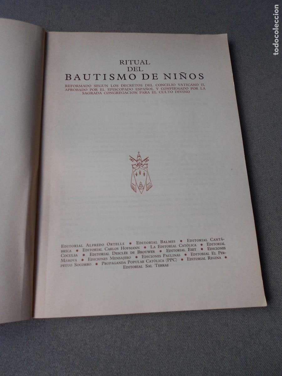Libros de segunda mano: RITUAL DEL BAUTISMO DE NI&Ntilde;OS - Foto 2