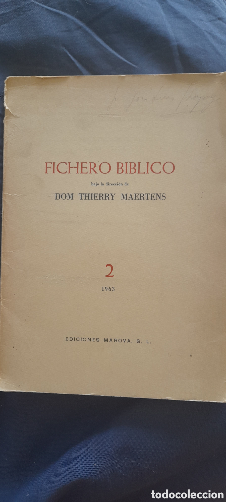 Libros de segunda mano: Fichero biblico. Dom Thierry Maertens
