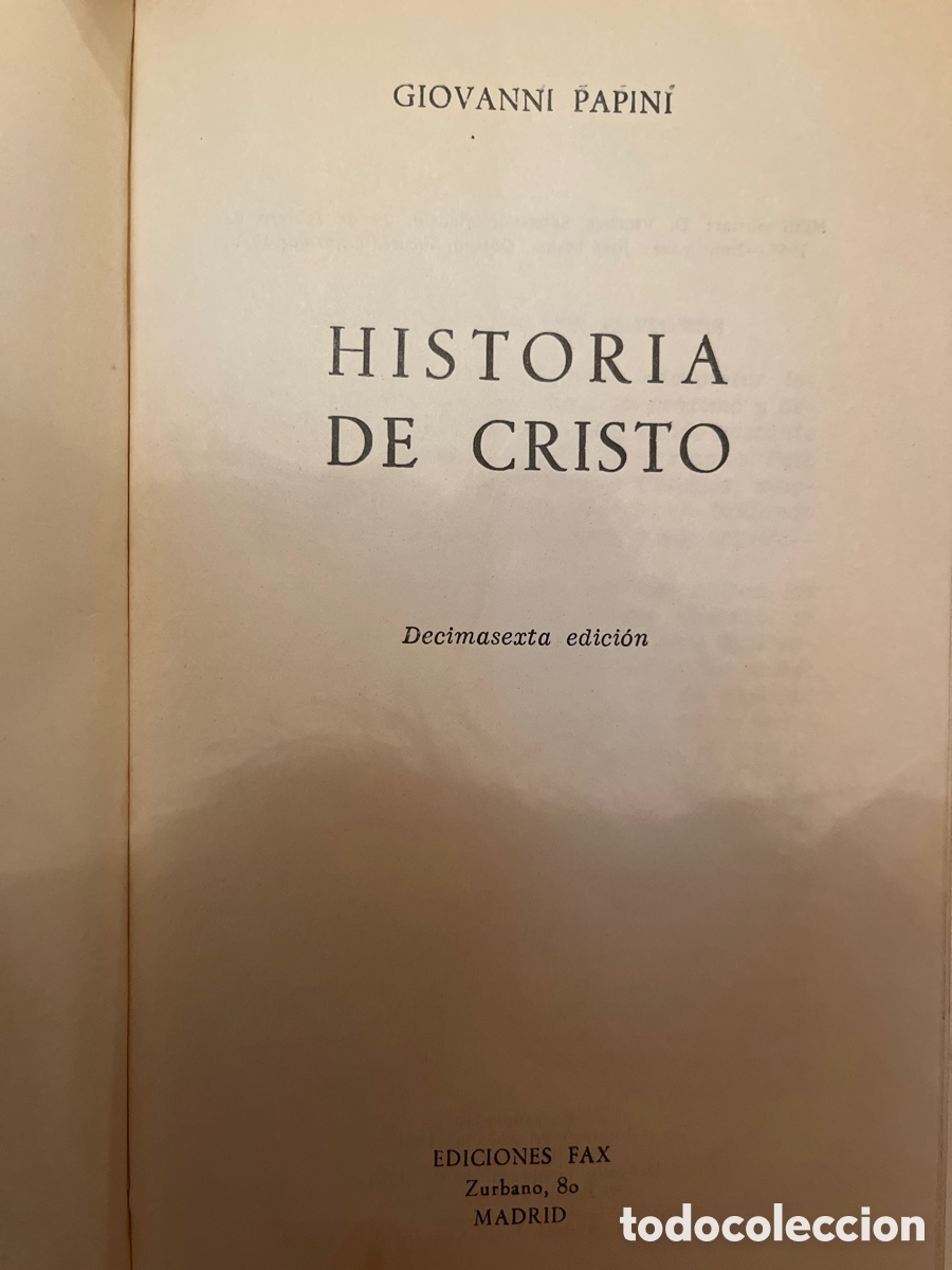 Libros de segunda mano: Historia de Cristo Giovanni Papini - Foto 3