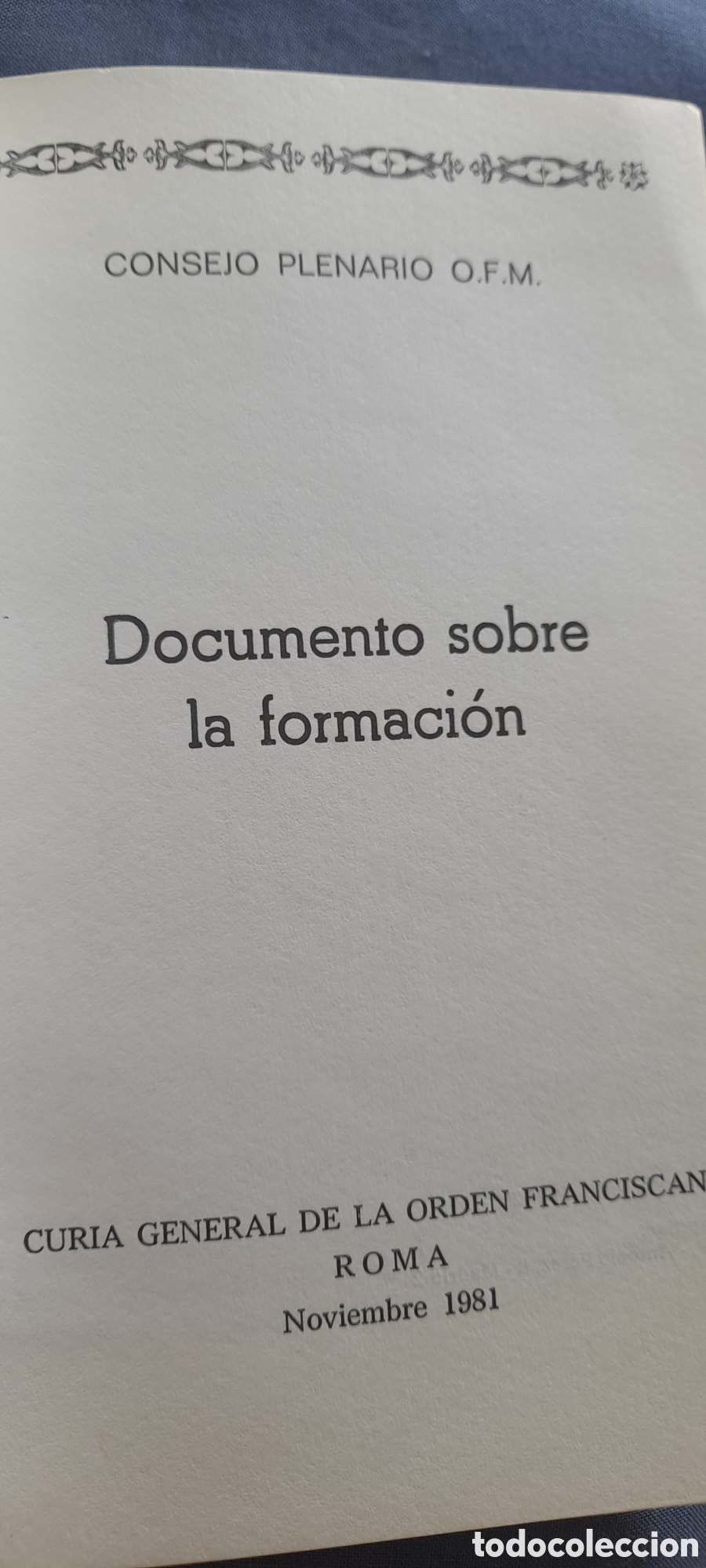 Libros de segunda mano: Documento sobre la formaci&oacute;n. Consejo plenario - Foto 2