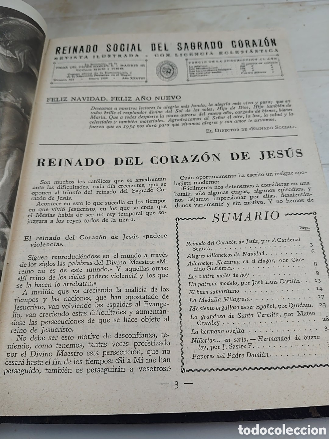 Libros de segunda mano: Reinado social del sagrado coraz&oacute;n. Del n 312 al n 322. Tomo encuadernado