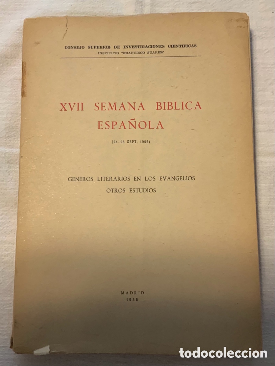 Libros de segunda mano: XVII Semana B&iacute;blica Espa&ntilde;ola (24-28 sept. 1956)&raquo;, Madrid 1958
