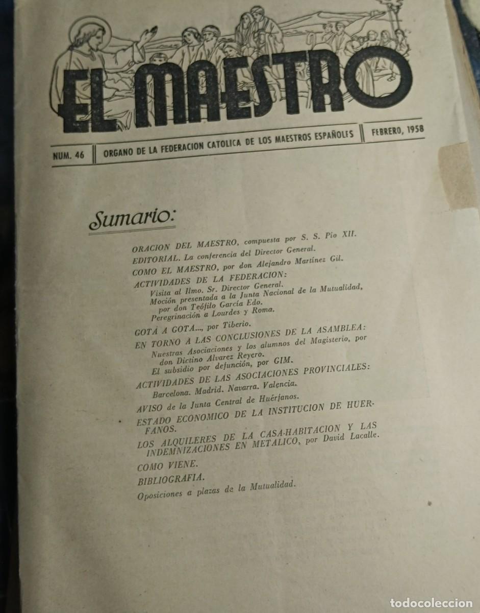 Libros de segunda mano: EL MAESTRO ORGANO DE LA FEDERACI&Oacute;N CAT&Oacute;LICA DE LOS MAESTROS ESPA&Ntilde;OLES FEBRERO 1958