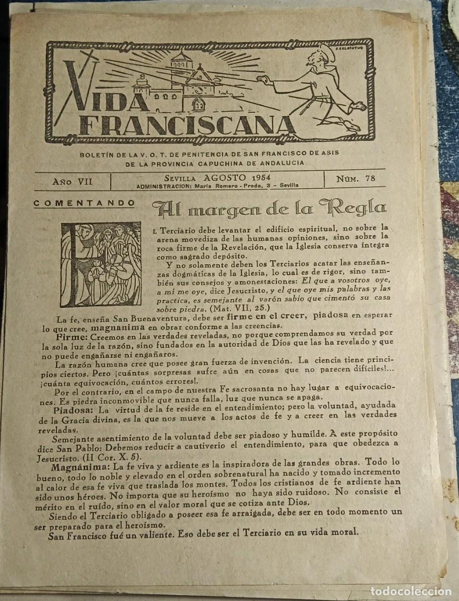 Libros de segunda mano: VIDA FRANCISCANA SEVILLA