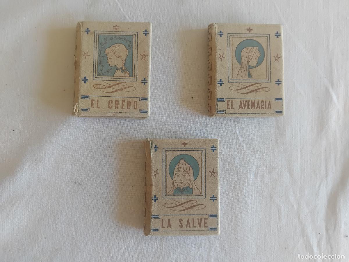 Libros de segunda mano: 3 MINI LIBROS (4 x 6 cm) ORACIONES ILUSTRADAS. FRANCISCO ALPRESA. EDITORIAL VALLES.