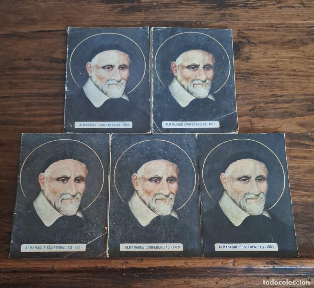 Libros de segunda mano: 5 Libros Almanaque Conferencias de San Vicente de Paul n&ordm;s 1925 1927 1928 1929 1934