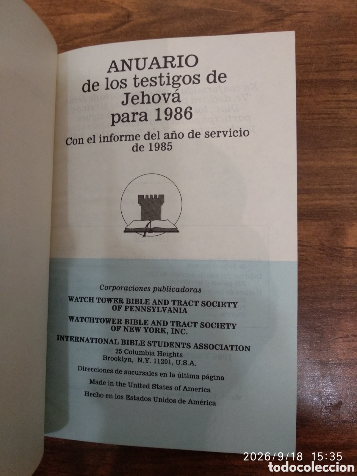 Libros de segunda mano: Anuario de los testigos de Jehov&aacute; 1986 - Foto 12