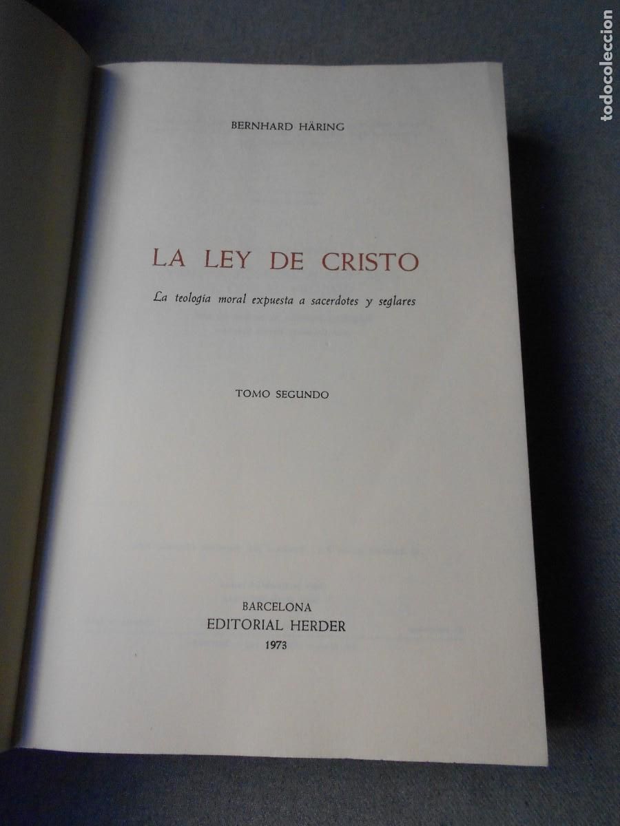 Libros de segunda mano: LA LEY DE CRISTO. H&Auml;RING. - Foto 3