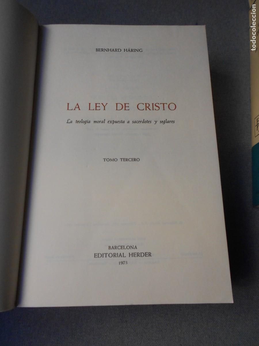 Libros de segunda mano: LA LEY DE CRISTO. H&Auml;RING. - Foto 4