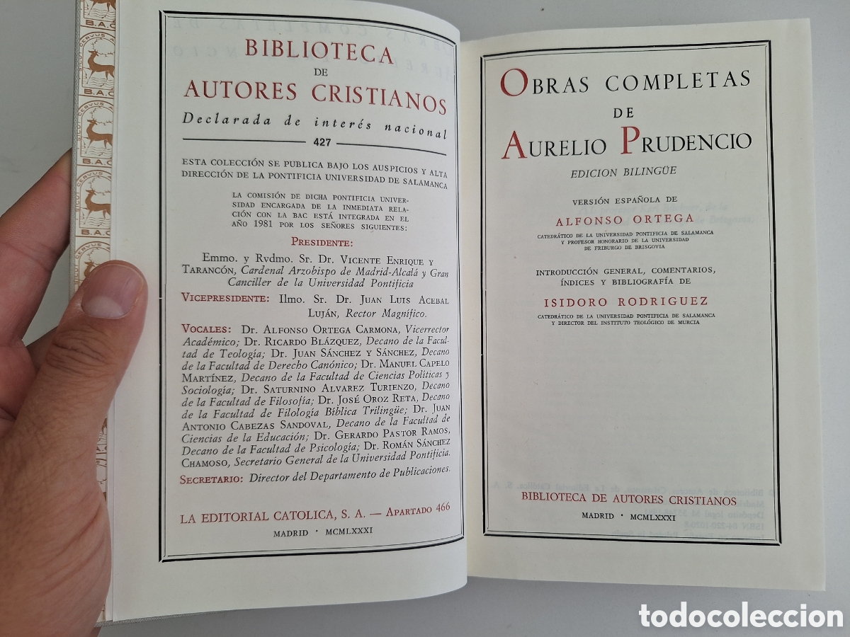 Libros de segunda mano: Obras completas de Aurelio Prudencio (biling&uuml;e) - Foto 8