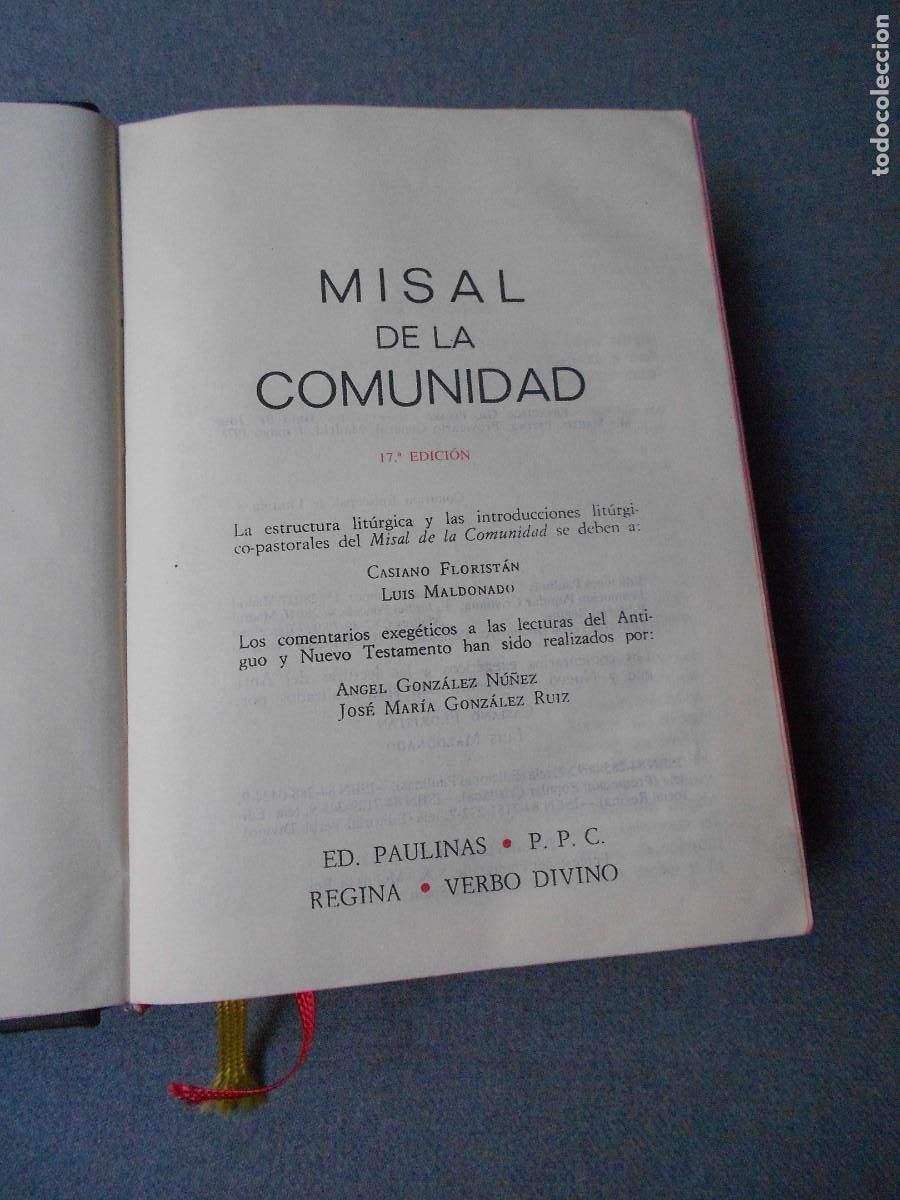 Libros de segunda mano: MISAL DE LA COMUNIDAD - Foto 2