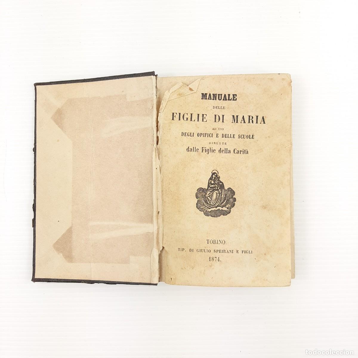 Libros de segunda mano: Religione - Manuale delle figlie di Maria - edizione anno 1874