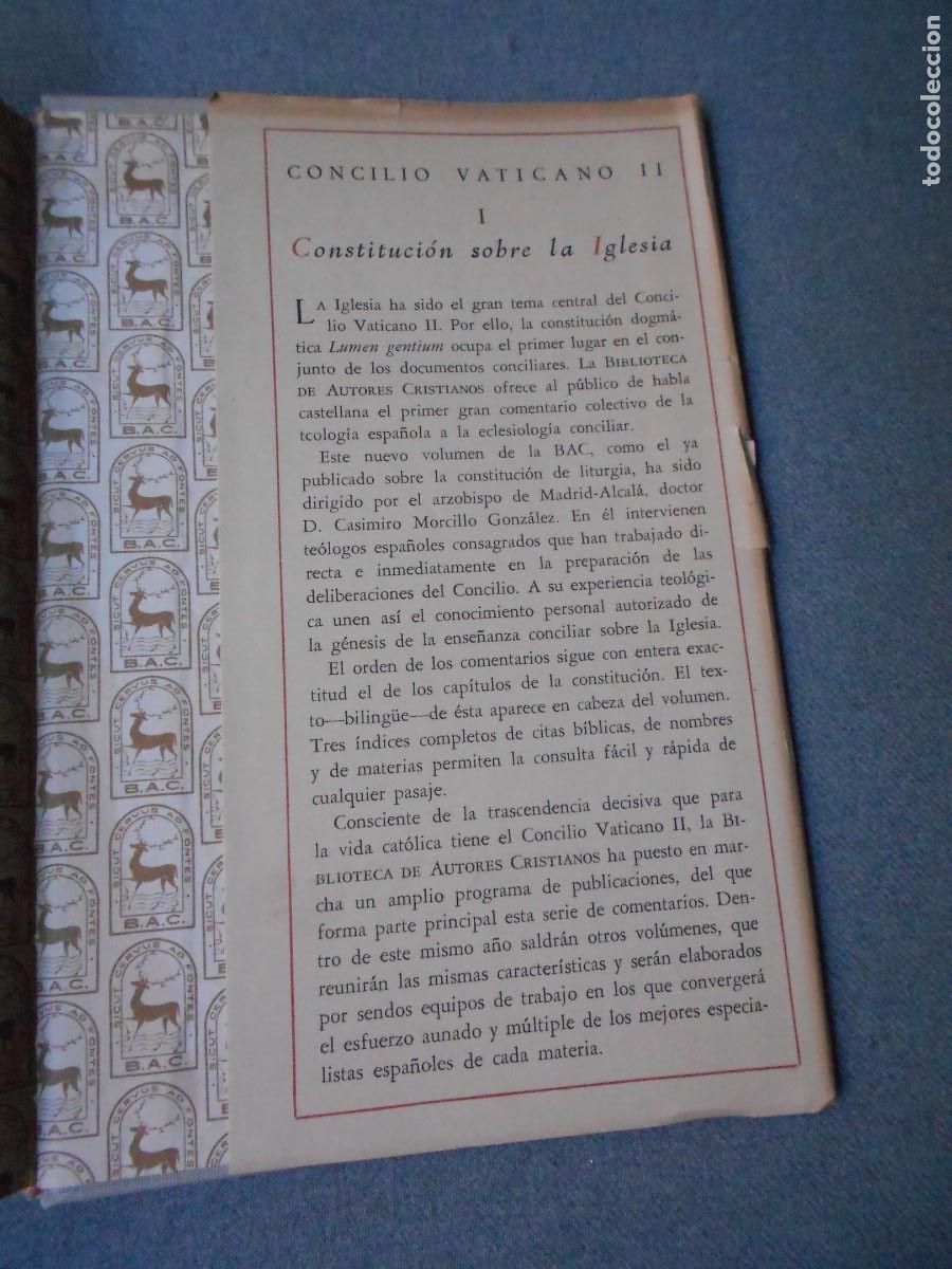 Libros de segunda mano: COMENTARIOS A LA CONSTITUCION SOBRE LA IGLESIA - Foto 3